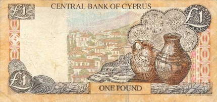 Деревня Като Дрис на банкноте достоинством  1 кипрский фунт